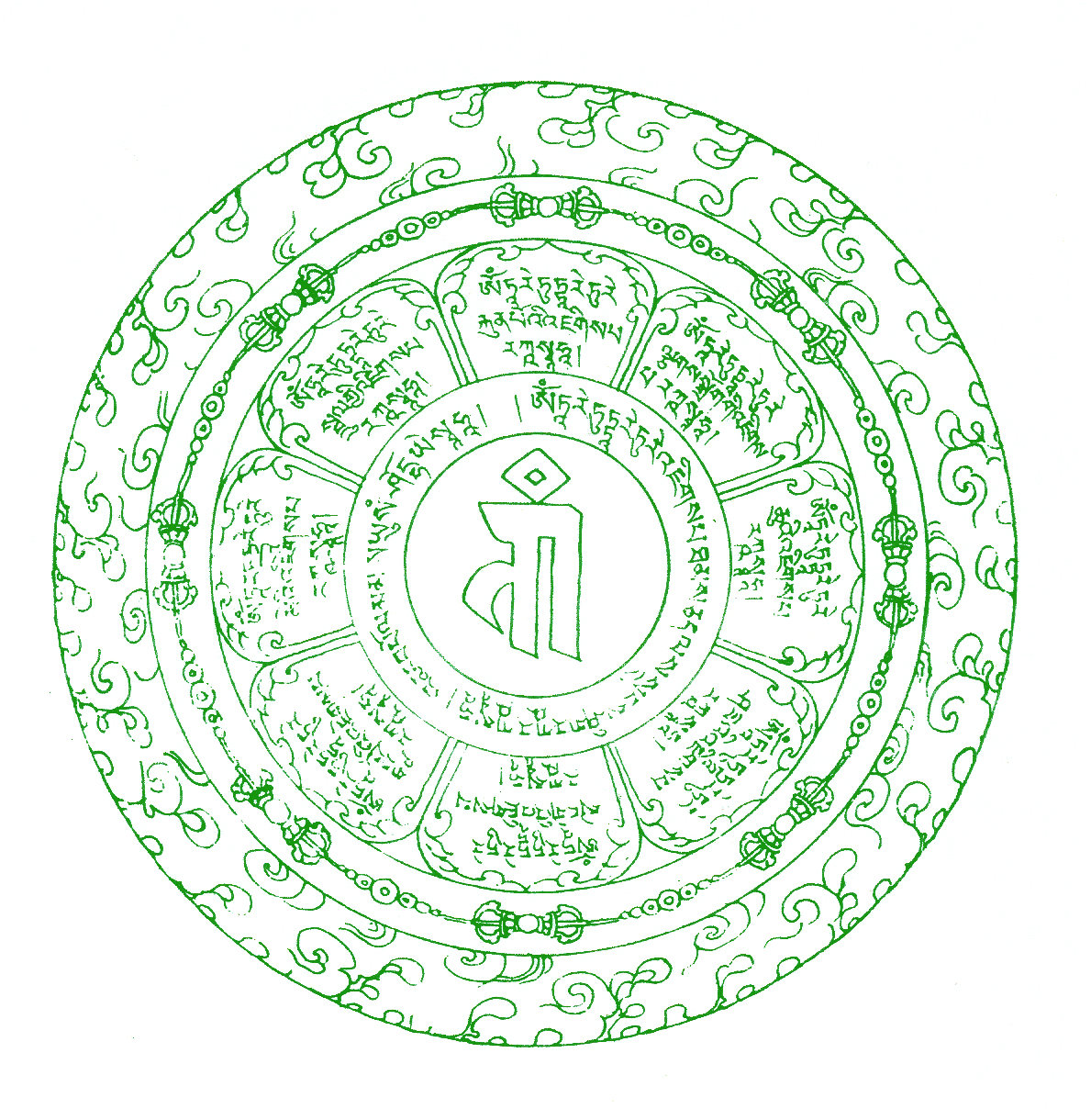 Green Tara Manatra Sheet